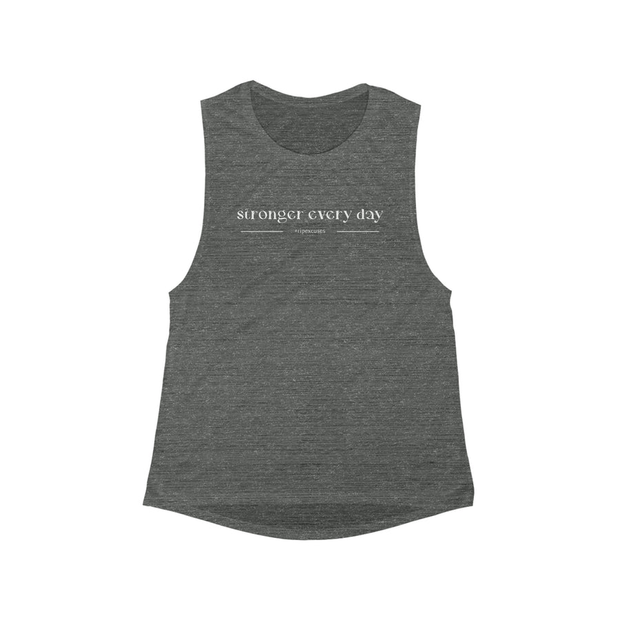 Women's Flowy Scoop Muscle Tank - Stronger Every Day