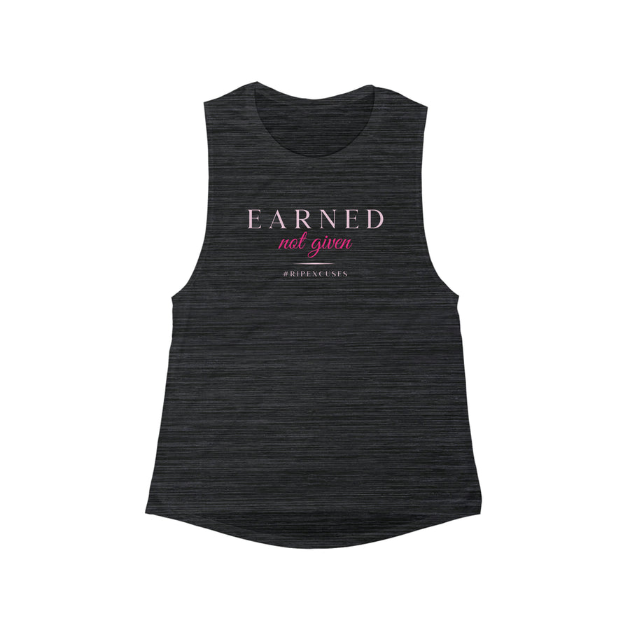 Women's Flowy Muscle Tank - Earned Not Given in pink