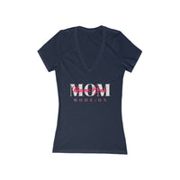 Women's Deep V-Neck Tee - Mom Mode ON