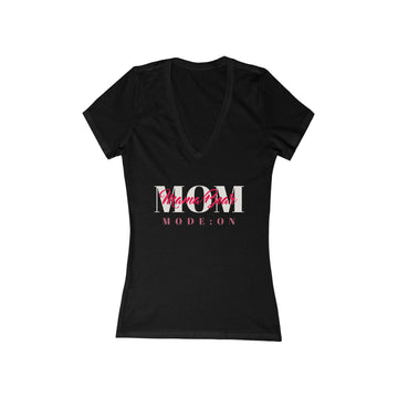 Women's Deep V-Neck Tee - Mom Mode ON