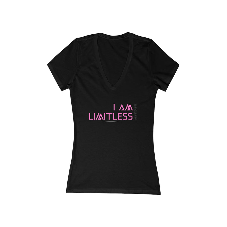 Women's Deep V-Neck Tee - I am Limitless