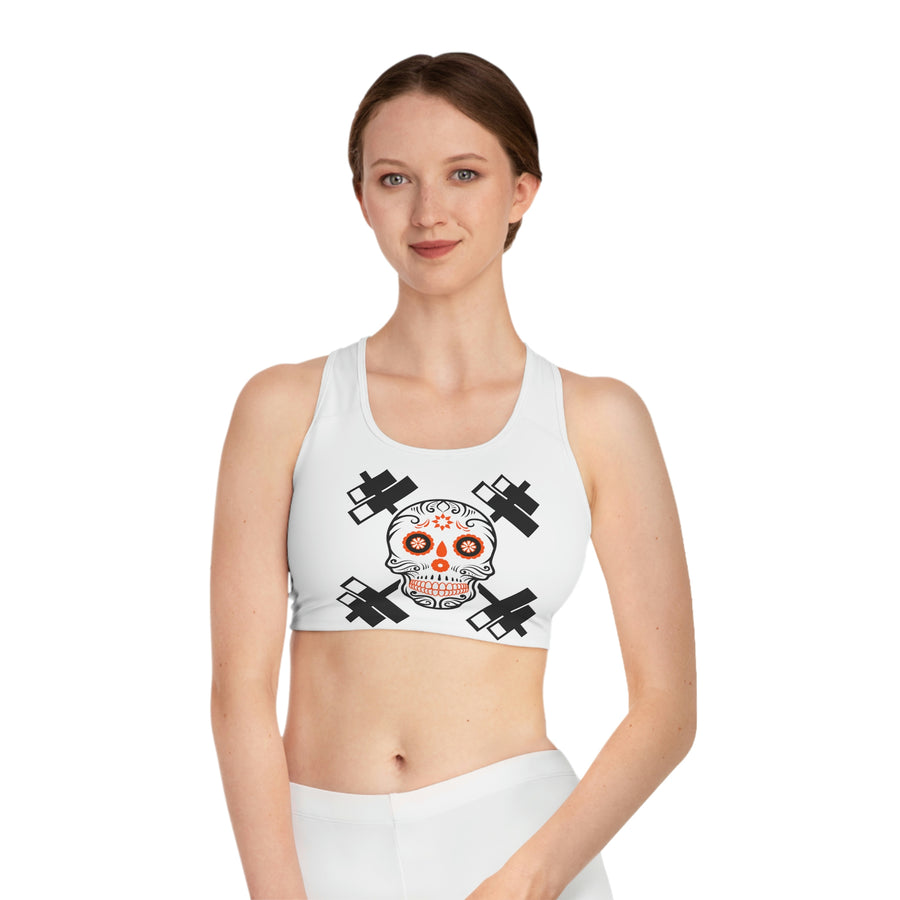 Sports Bra - Orange Sugar Skull