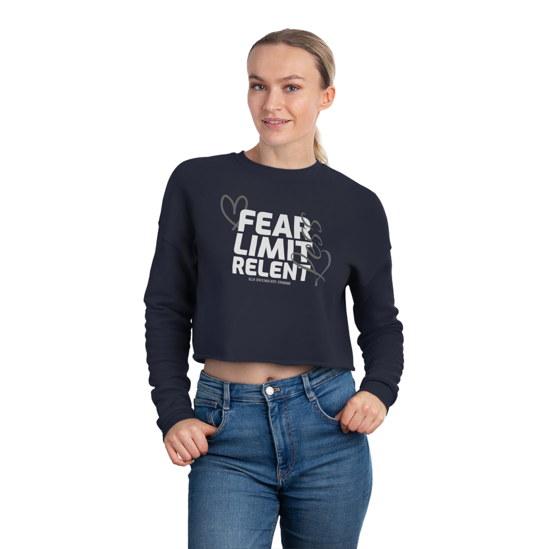 Women's Crop Long-sleeve - Fear-Limit-Relent_LESS