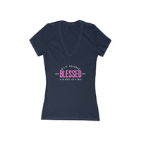 Women's Deep V-Neck Tee - Blessed