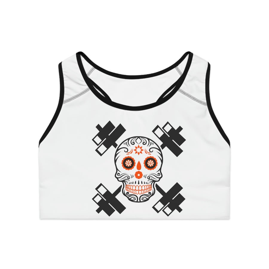 Sports Bra - Orange Sugar Skull