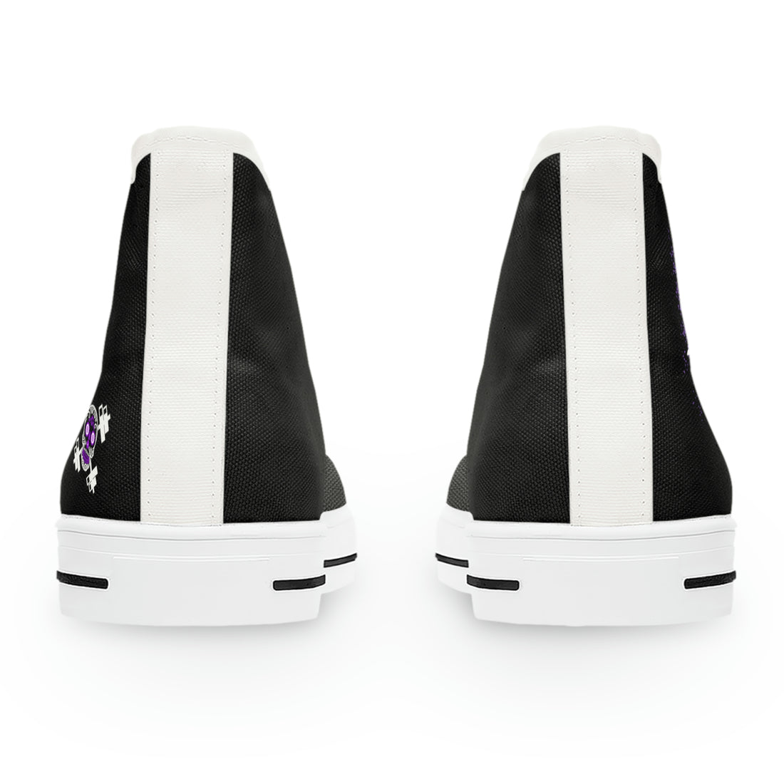 Women's High Top Canvass Sneakers Black & Purple "Slay"