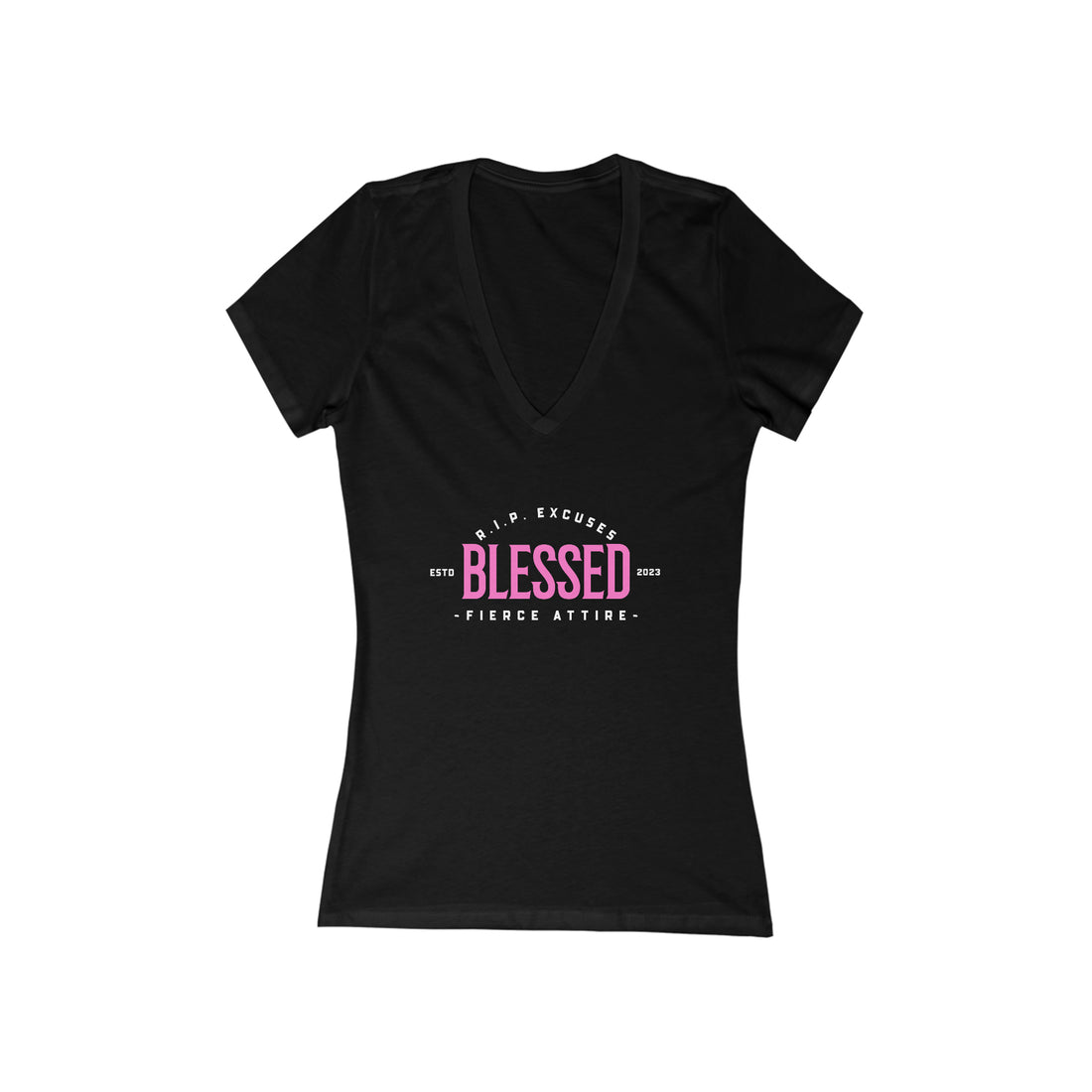 Women's Deep V-Neck Tee - Blessed