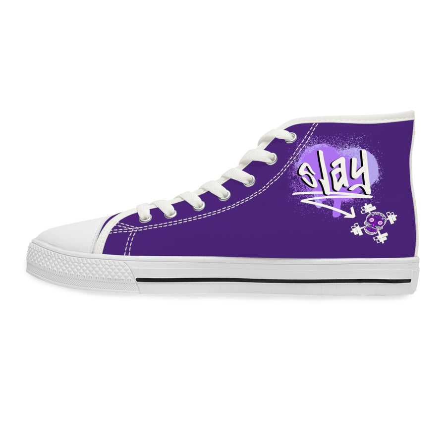 Women's High Top Canvass Sneakers "Purple Slay"