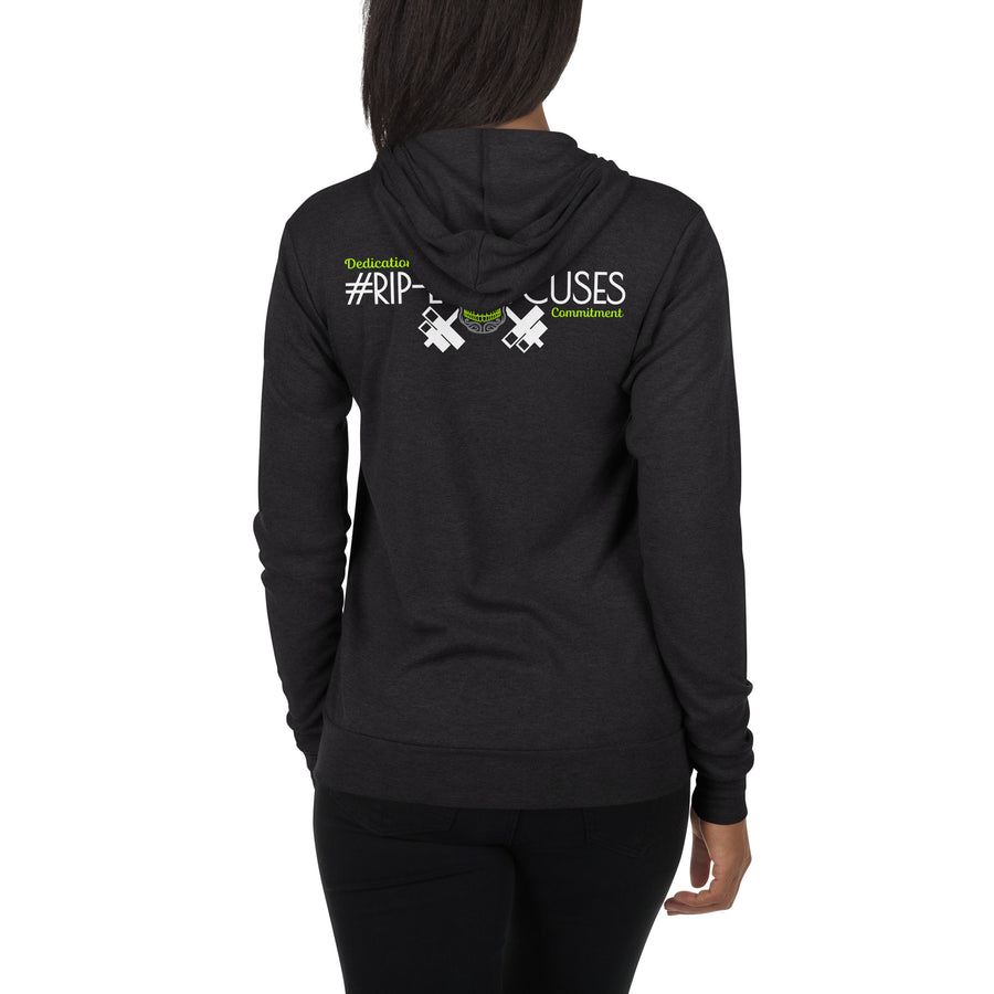 Unisex zip hoodie - #RIP Excuses